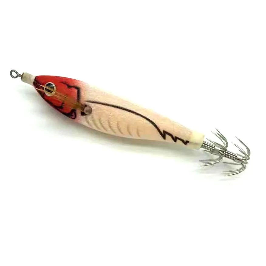 Red Glow Plastic Jigs Shrimp Shape Balance egi squid jig for fishing