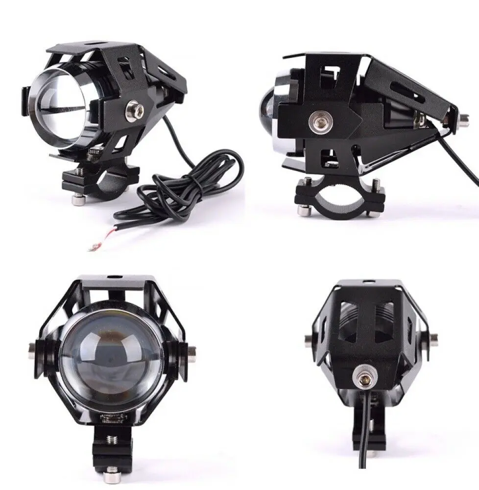 Led Projector Lens Tri Modes 15W U5 Motorcycle Led Headlight Lamps LED Flashing Lamp with Projector Lens
