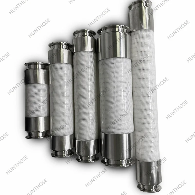 High Temperature Resistant Sanitary Pharmacy Grade Food Steam Discharge Reinforced Silicone Transfer Hose and Fittings