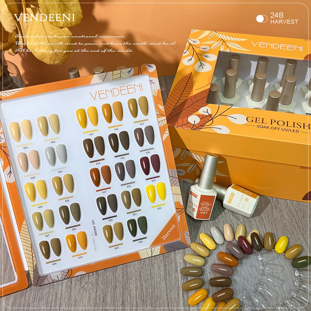Vendeeni 24 Цветной Гель-лак набор частная марка 15 мл бутылка био-Гели Soak Off бесплатный образец нетоксичный гель лак для
