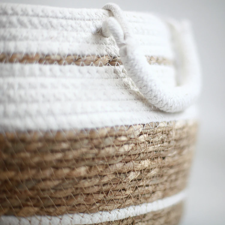  Пользовательская Водонепроницаемая круглая 2021 хлопковая плетеная морская корзина плетеные корзины для хранения пикника из ротанга
