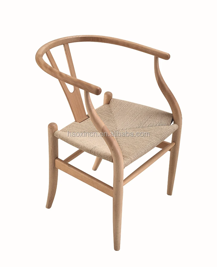 Scandinavian Restaurant Chairs Oak Solid Wood Y Shape Back Wishbone Arm Chair Living Room