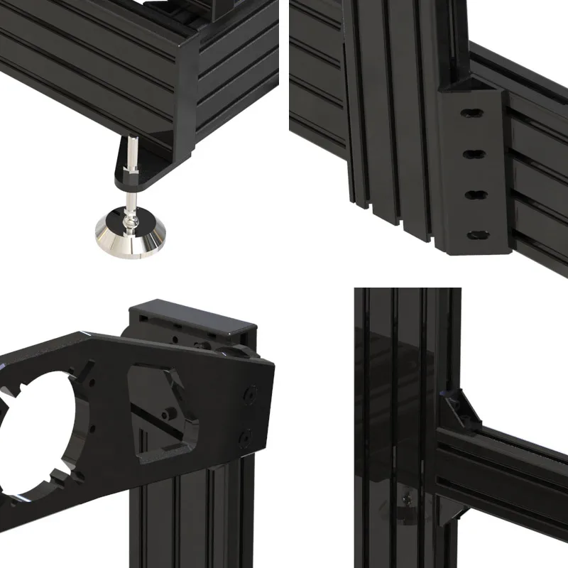 Factory OEM newly design black anodizing aluminum 4080 aluminum extrusion t slot sim racing rig
