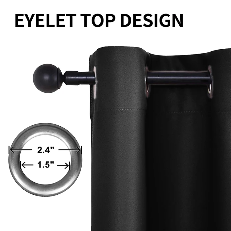High Quality Solid Blackout eyelet Curtains Grommet Outdoor Curtains Waterproof