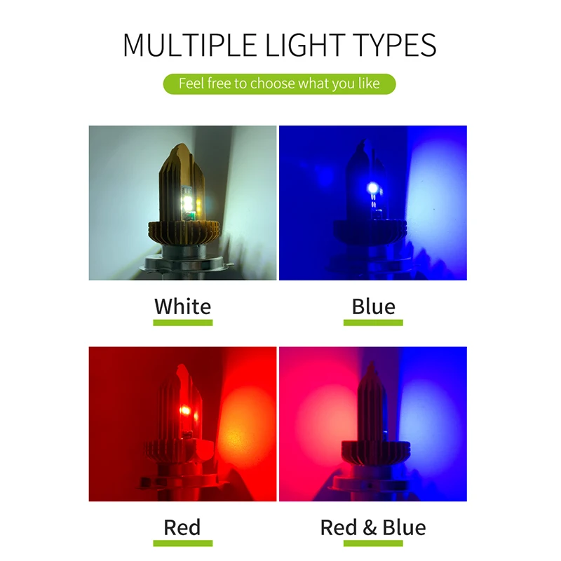 h4 headlight bulb BA20D Universal V Shape Bike Front Headlight Dual Color H4 LED Headlight Fog Lamp Projector Lens Universal