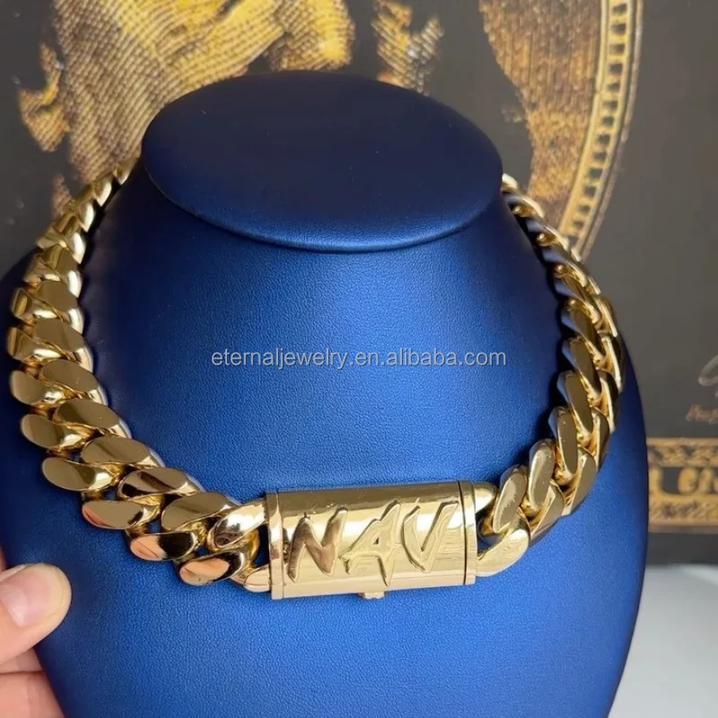 Factory Custom Hip Hop 20mm Real S925 Silver 9K 10K 14K 18K Solid Gold Miami Cuban Link Chain Necklace Bracelet for Men Women