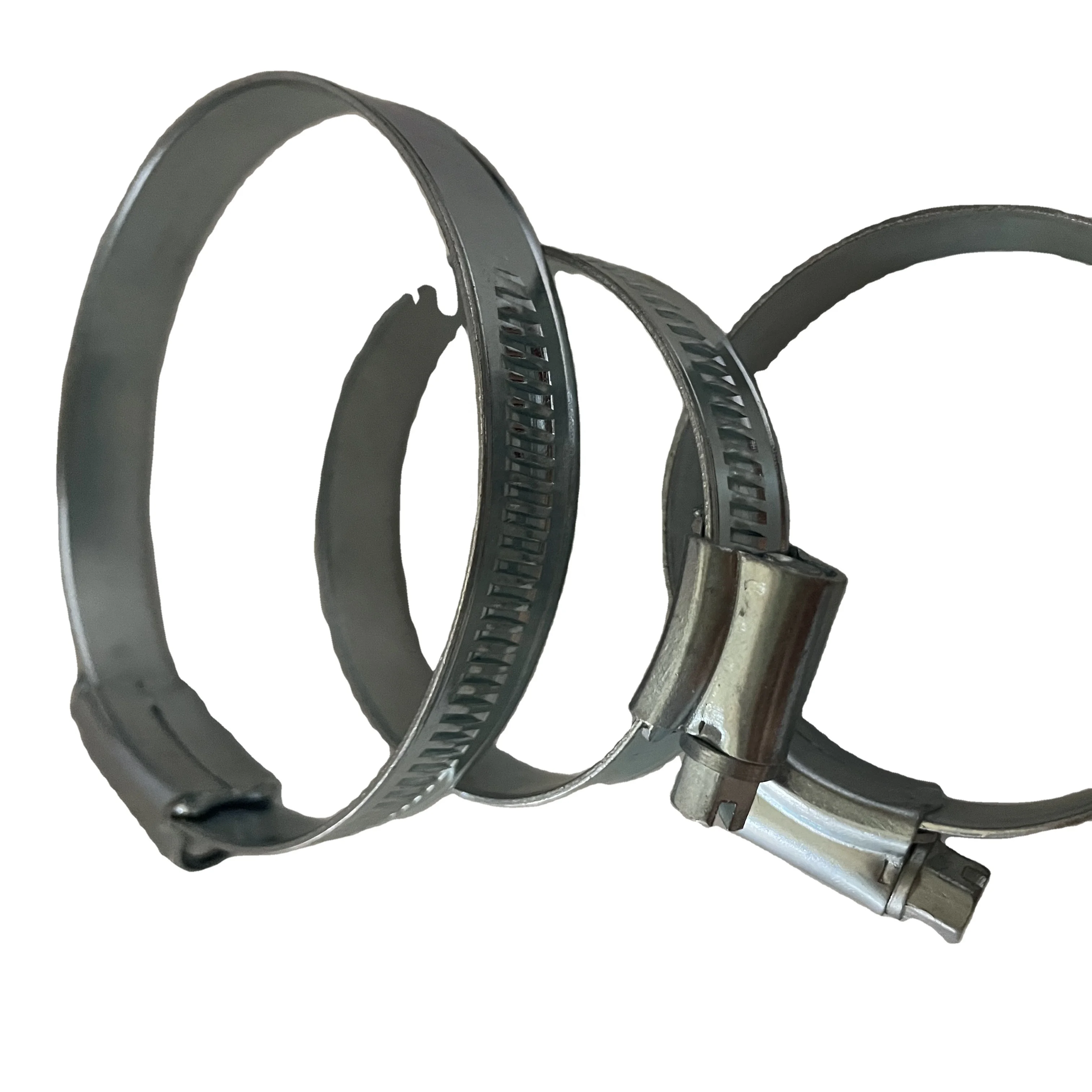 Custom Galvanized Steel British Type Hose Clips Gas Worm Drive Hose Clamps Manufacturer