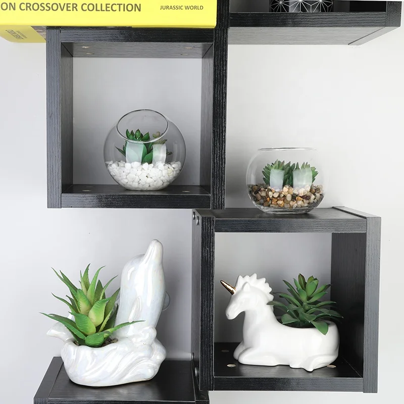 Hot sale artificial mini boat succulent with ceramic pot for home office decoration small bonsai pot