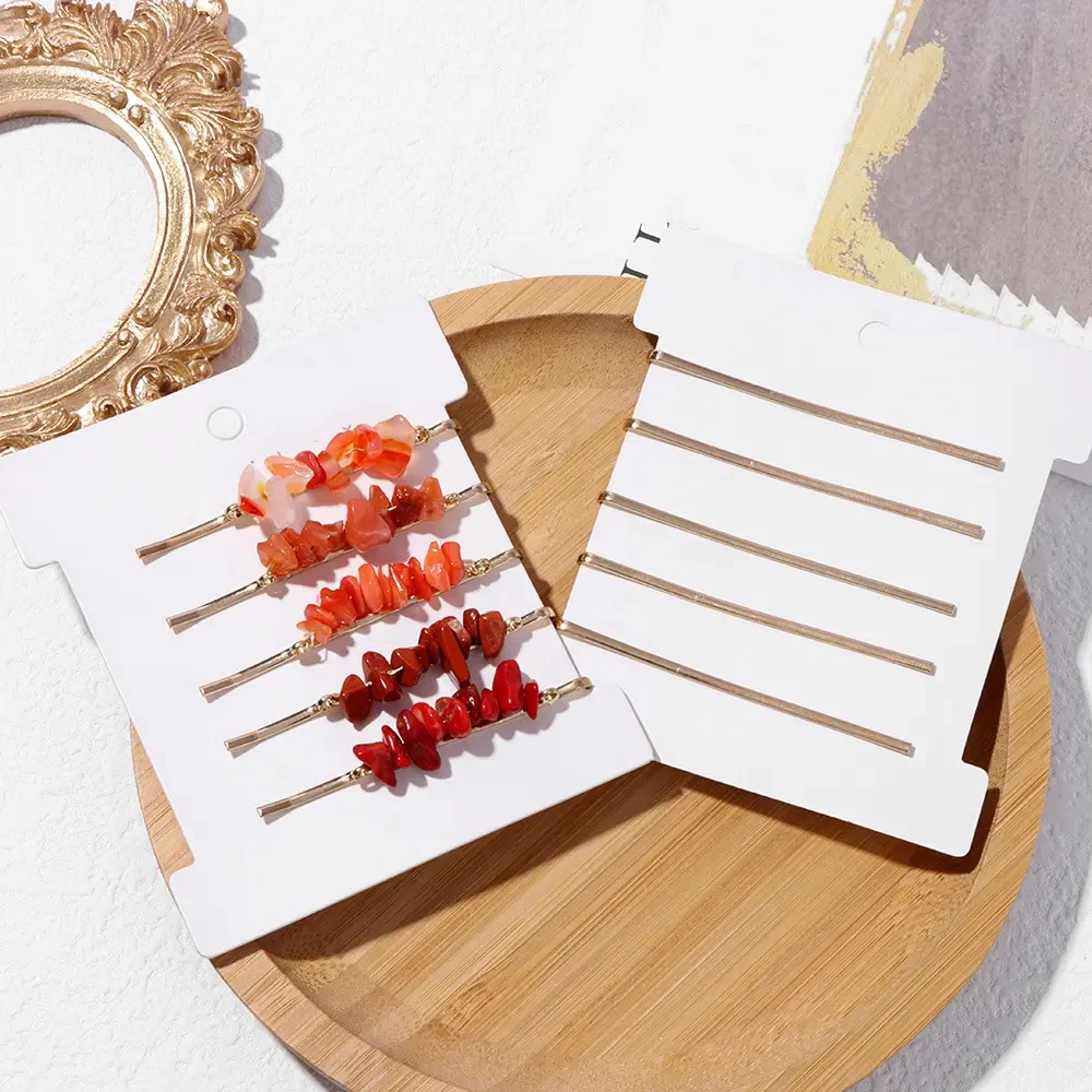 2024 Trend Handmade Natural Chip Crystal Stone Hair Clips Pins for Women Barrettes Headwear Girls Hair Clips Sets Hair Accessory