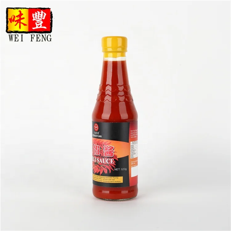 HACCP BRC OEM Factory Halal Red Chili Natural Material 320g Glass Bottled Sambal Oelek Chilli Spicy Hot Sauce