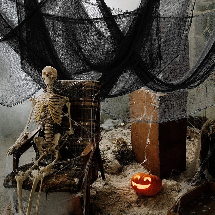 Best Selling Halloween Black gauze Easy To Rip And Tear Halloween Horror Gauze For Halloween Decorations