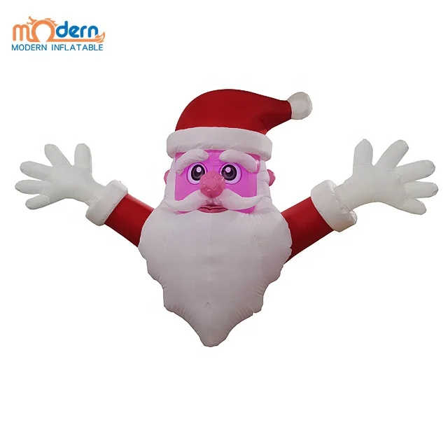 Hanging Decorative Inflatable Christmas Santa Head for Christmas Party