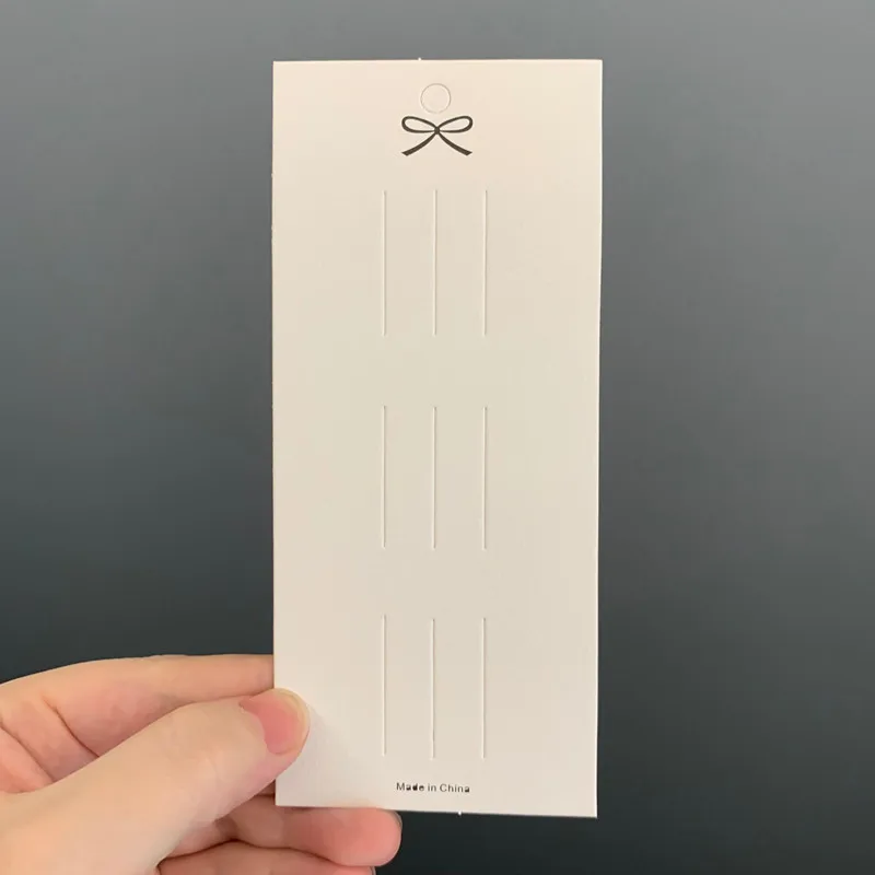 White Color Rectangular Paper Hair Clip ,Brooch,Earring  Display Packaging Cards With OPP Plastic  Bag