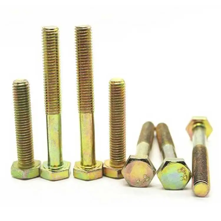 Wholesale Bolt  Yellow Zinc DIN933 / DIN931 High Strength M8 M10 M12 Hex Bolt