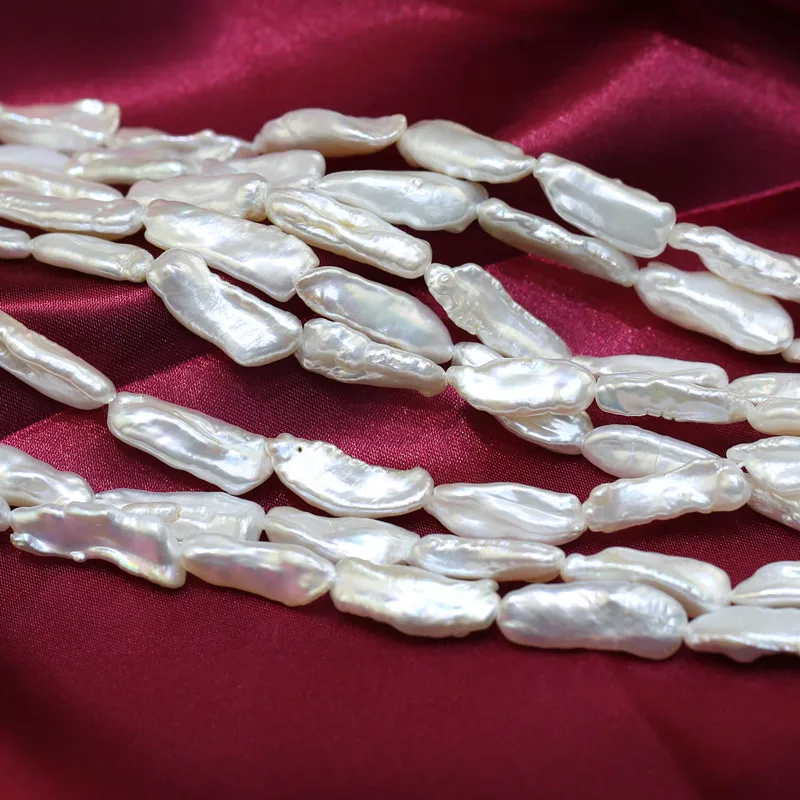 Wholesale Bulk long irregular stick biwa baroque shape genuine Natural Cultured Real Freshwater Pearl Strand Bead