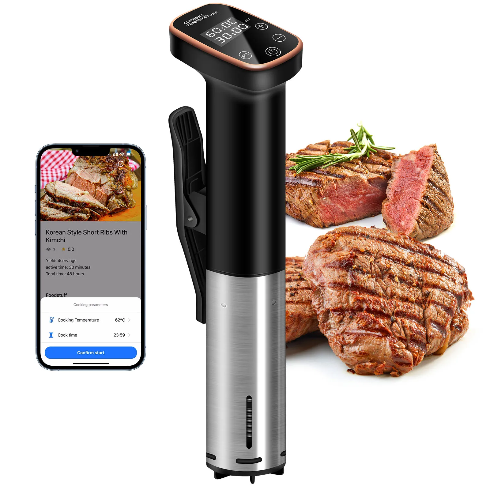 Высокоточная плита Sous Vide с Wi-Fi управлением через приложение 1200 Вт погружной циркулятор вакуумный нагреватель точная температура