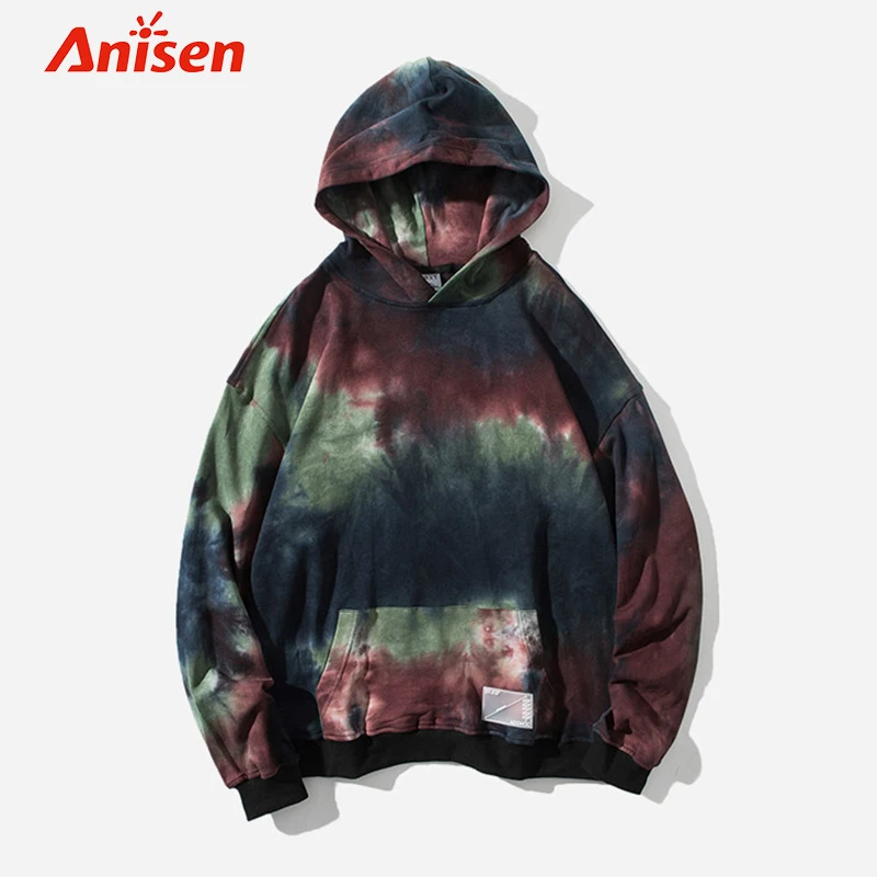 Wholesale Oversized Quarter Zip Streetwear Hoodie, Men Custom Windbreaker Windproof Hoodies Tie Dye Pullover