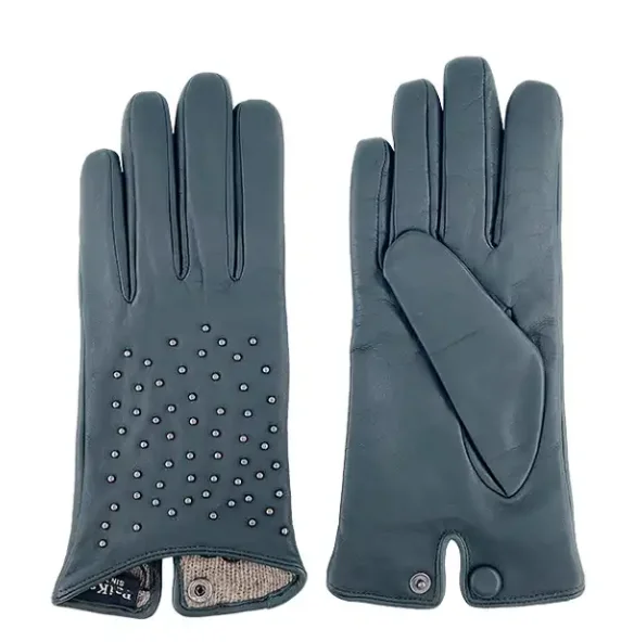 Wholesale Fashionable Touch Screen Women Patent Leather Genuine Sheepskin Gloves Winter Warm