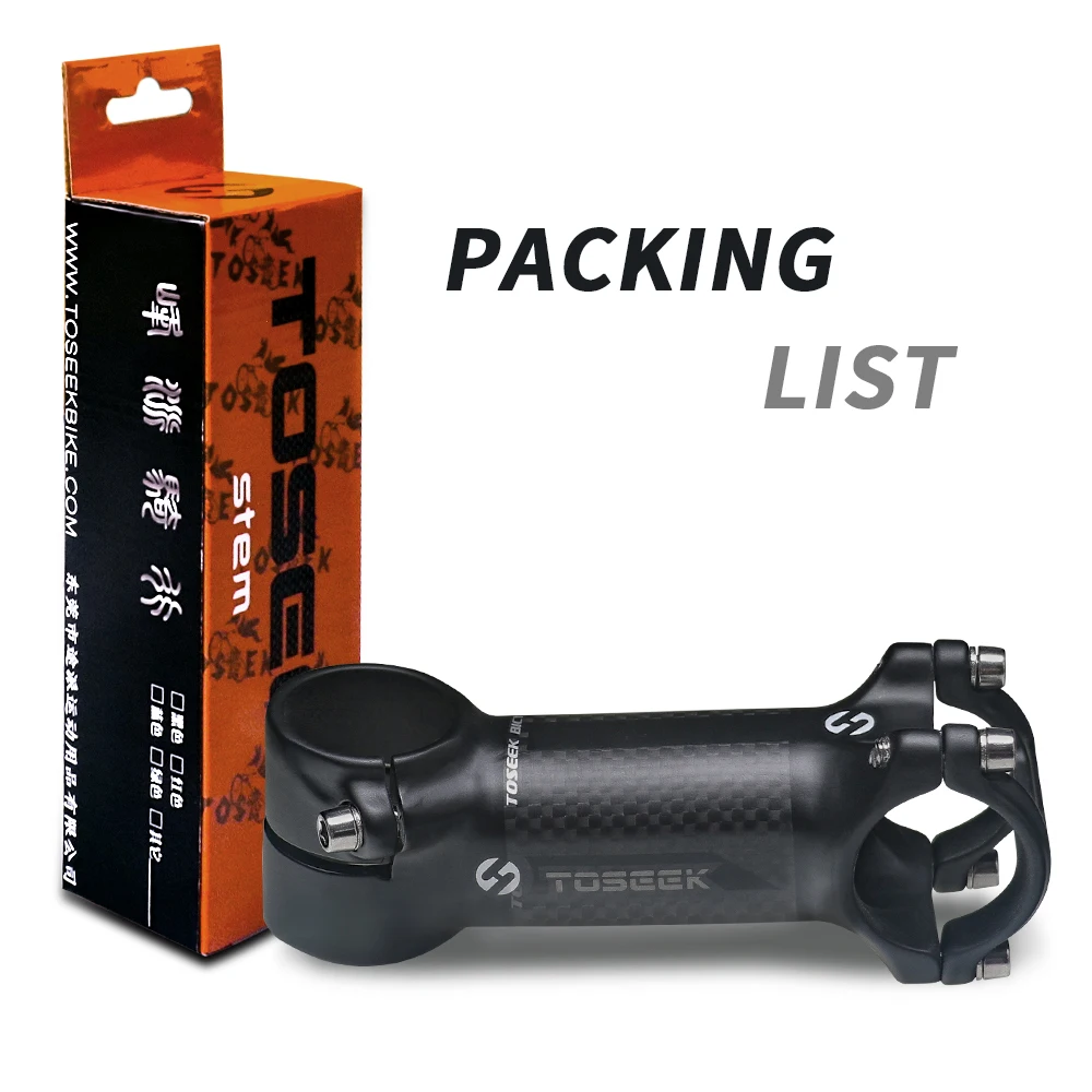 Toseek 6 Degree Bicycle 31.8mm Stem Mtb 100/110mm Carbon Aluminum Stem Black Matte Short Road Folding Mountain Bike Stem