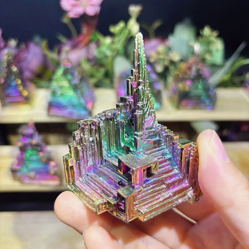 Wholesale bismuth ore raw stone rare crystals pyramid irregular bismuth ore specimen collection