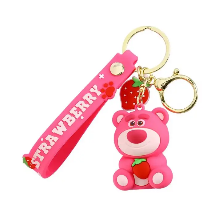 Promotion Gifts Kawaii Car pendant Cute Cartoon Bag accessories  Soft PVC and silicone 3D Custom   Keychain