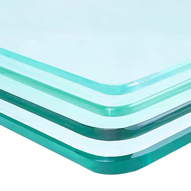 Hot seller 8mm 10mm round rectangle tempered table top glass