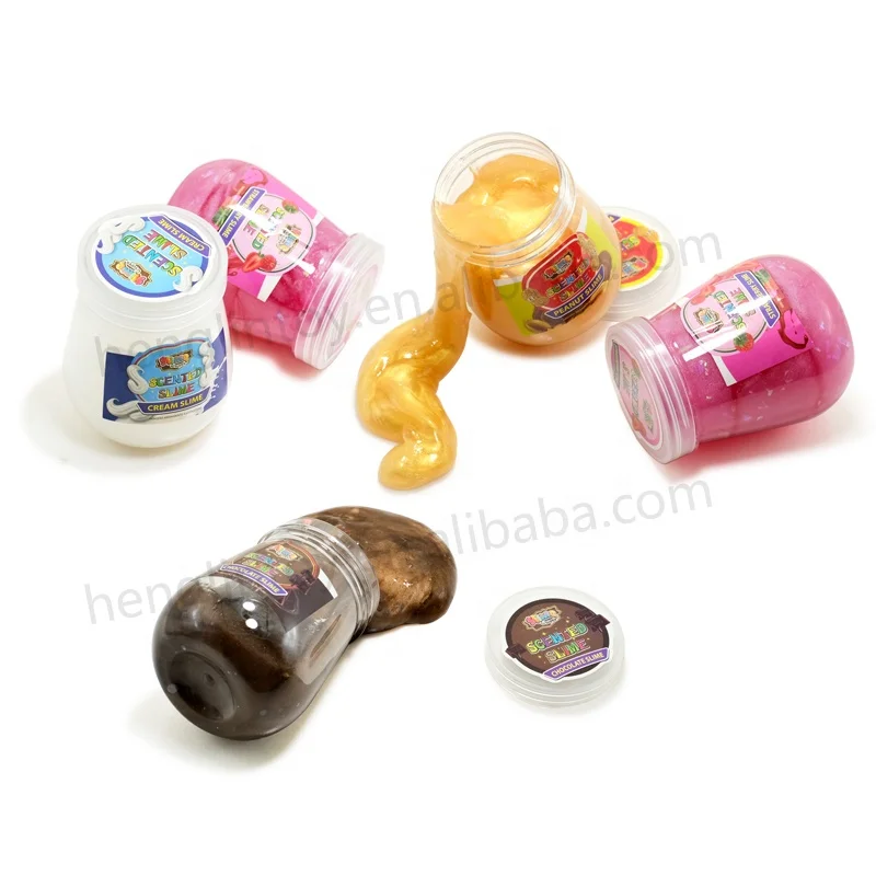 New arrival peanut chocolate milk strawberry aroma glitter galaxy sequins slime Non-toxic blow bubble noisy putty slime toy