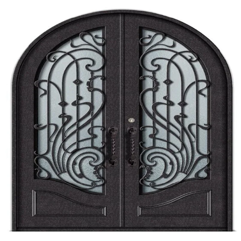 Hot high-end villa outdoor cooked iron door new style,. Cash coupon for order