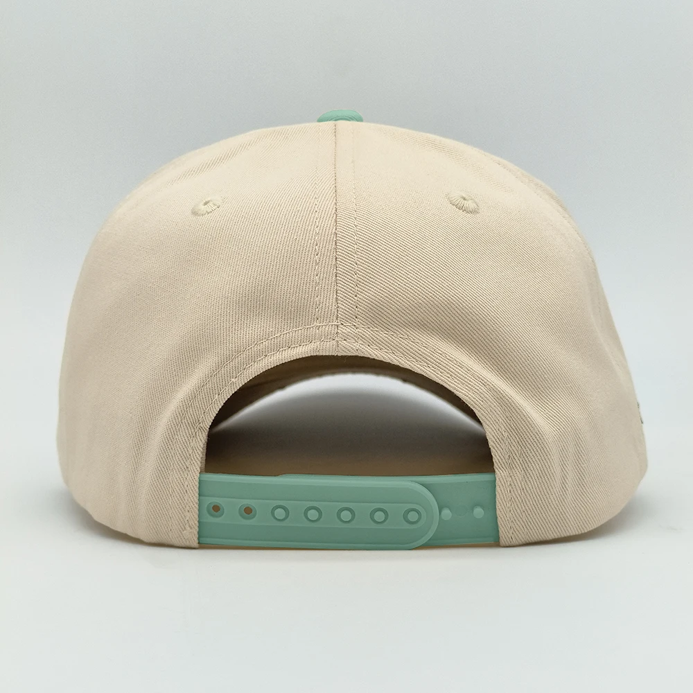 Middle crown Cotton Twill Retro Structured 5 panel cap Cotton Sports Baseball Cap gorras 3D puff Embroidery Custom Two tone hat