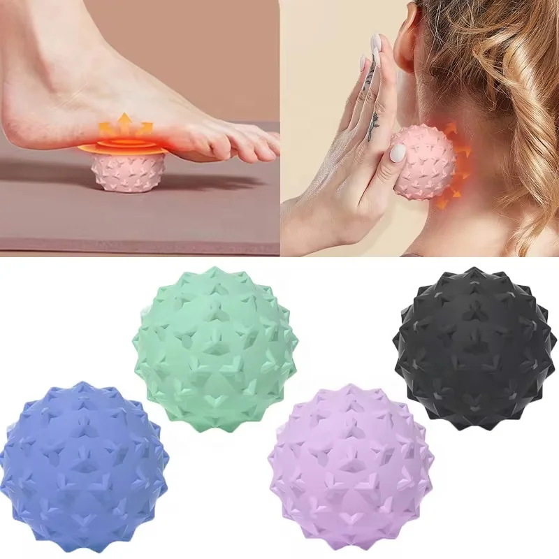 Durable TPR Spiky Massage Ball Point Sport Fitness Hand Foot Pain Relief Plantar Fasciitis Reliever Hedgehog 4.5cm Balls