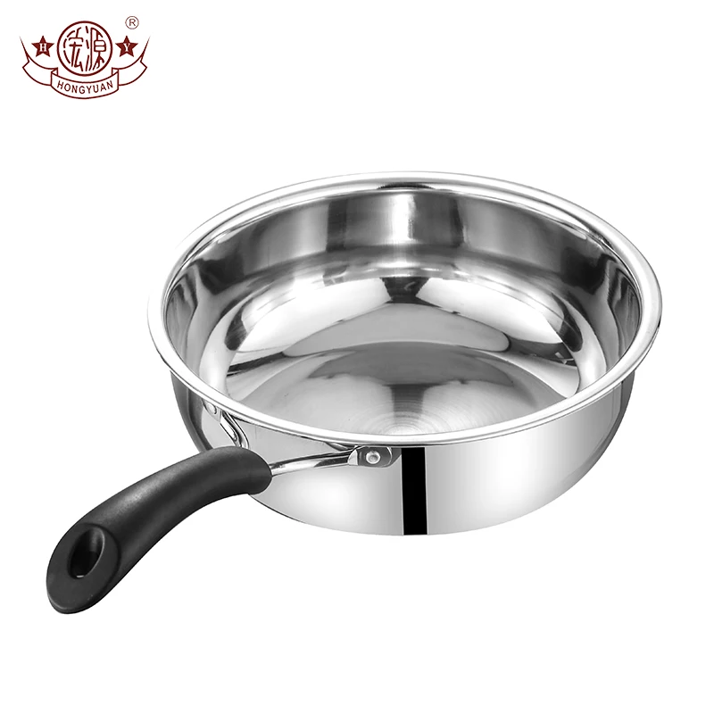 Kitchen cookware thickened mini single handle stainless steel frying pan