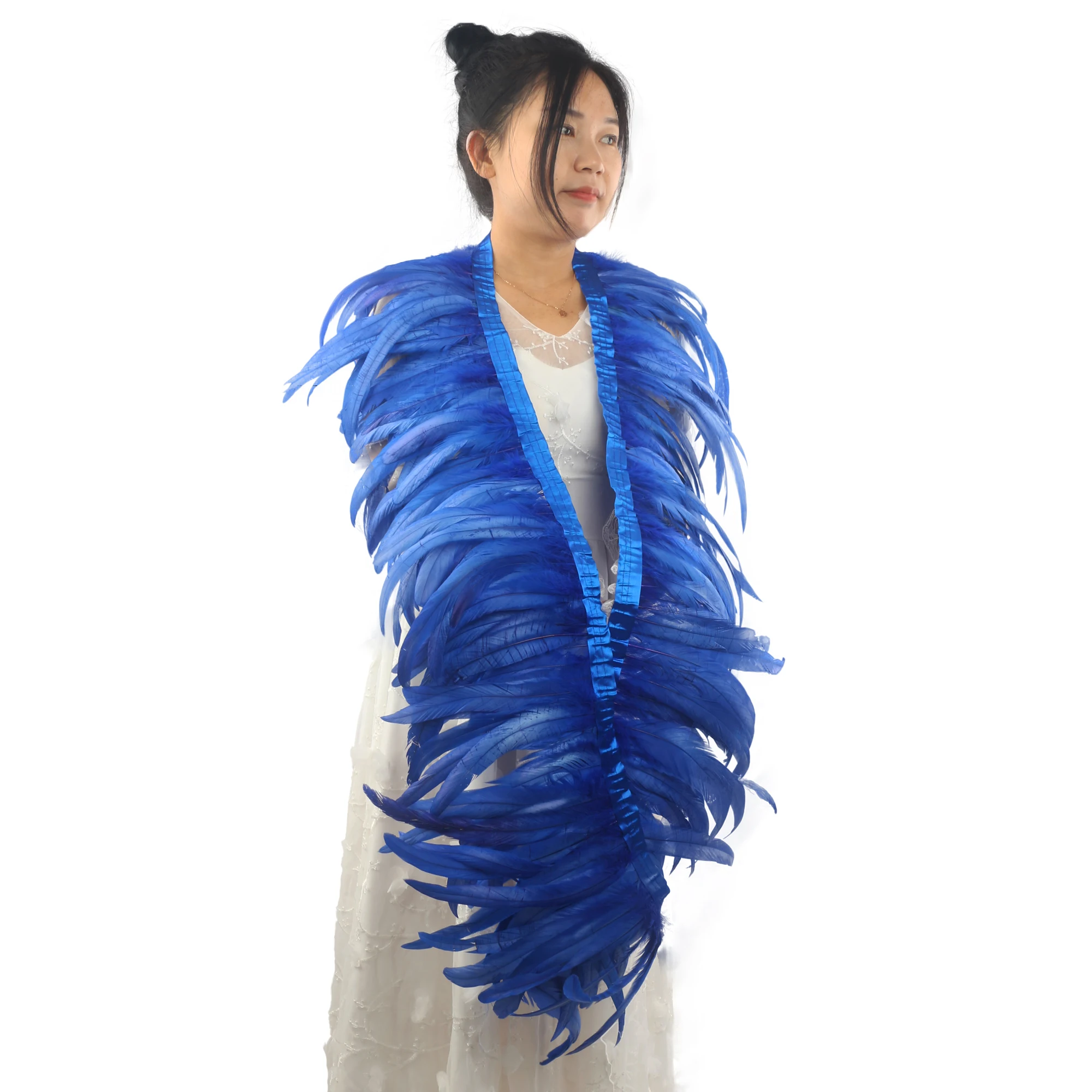 Wholesale Cheap 10-12inch Carnival Costumes Decoration Red Rooster Tail Feather Trimming