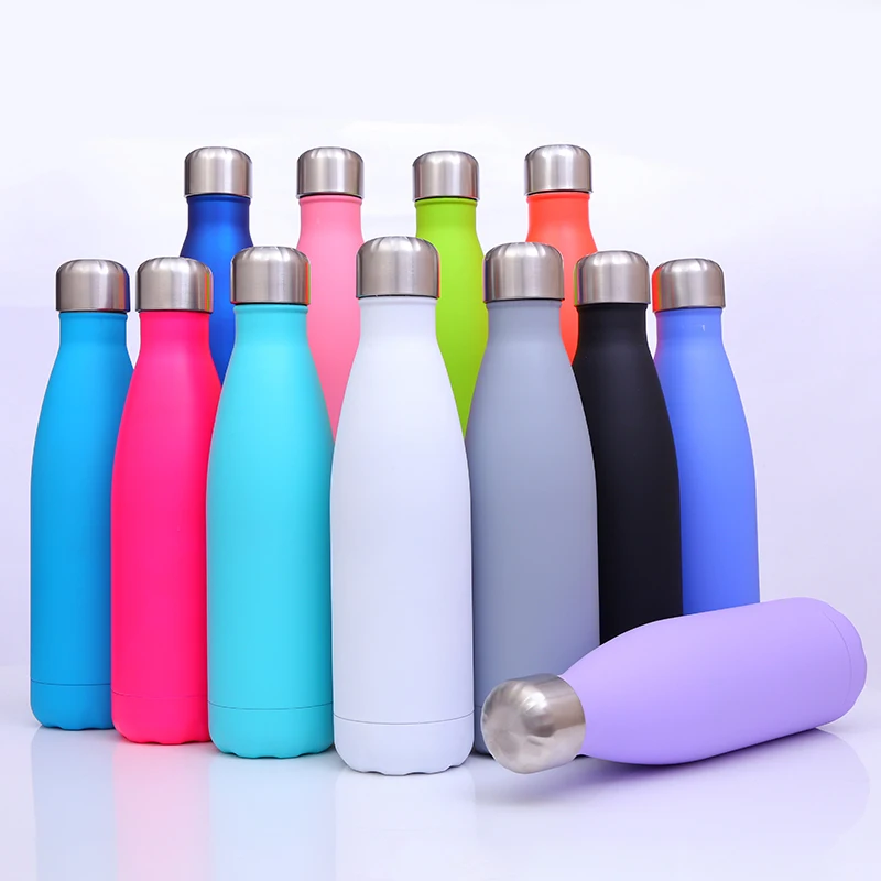 Custom Logo Vacuum Sport Double Wall Copper Stainless Steel Thermo Cola Shape Drink Insulated Water Bottles