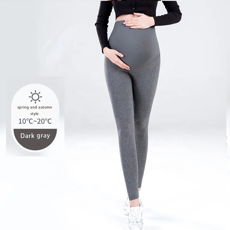 Весенне-осенние удобные хлопковые брюки для беременных эластичные облегающие леггинсы с высокой талией для беременных женщин