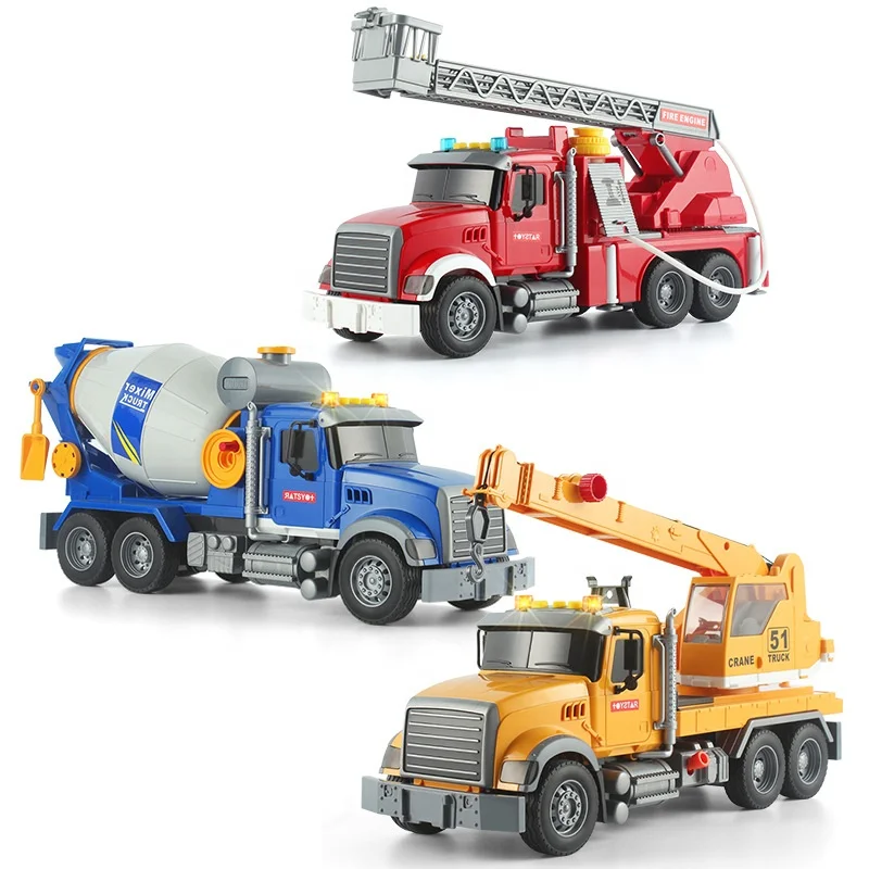 Simulation trailer toy inertia flatbed rescue large engineering vehicle boy road transport toy vehicle