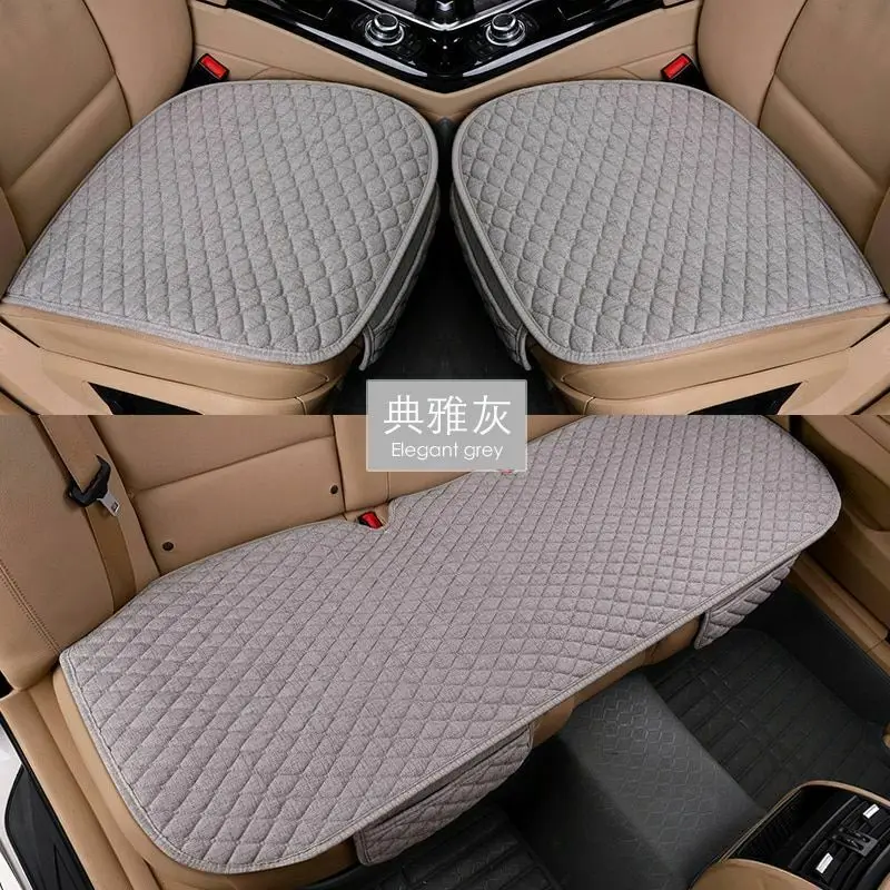 
Car Seat Cover Protector Mat Pad Linen Fabric Front Rear Flax Cushion Breathable 