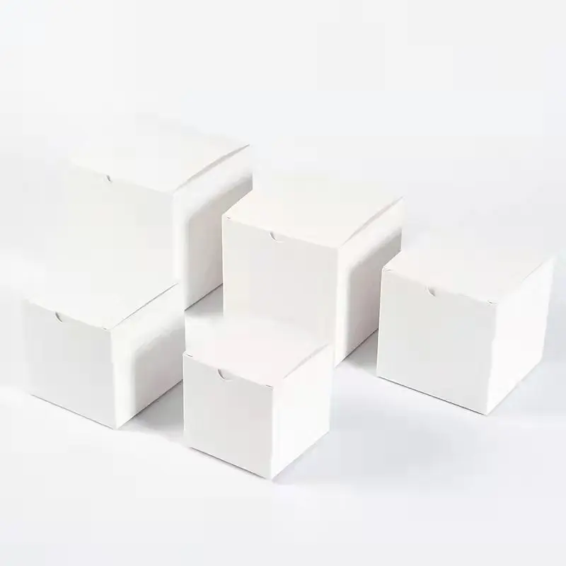 Wholesale kraft paper small doll gift box square paper box white card toy packaging box