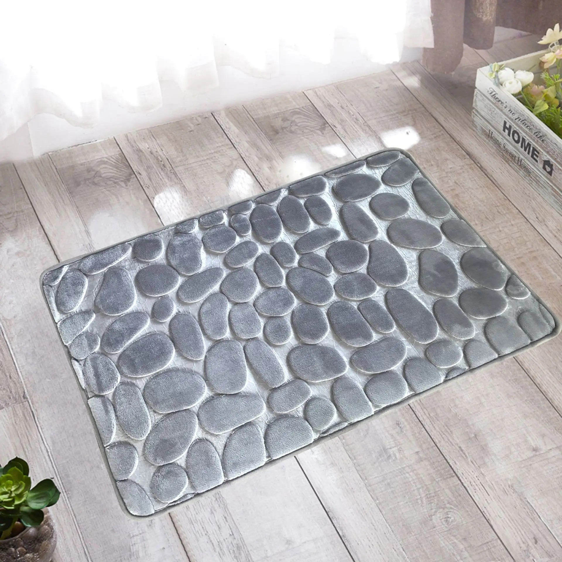 Stone embossed carpet, entry floor mat, bedroom door , kitchen , bathroom absorbent anti-slip