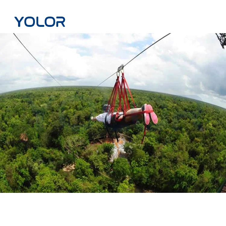 Commercial professional outdoor amusement spring break mountain large playground equipment park sky adventure zip line for kids