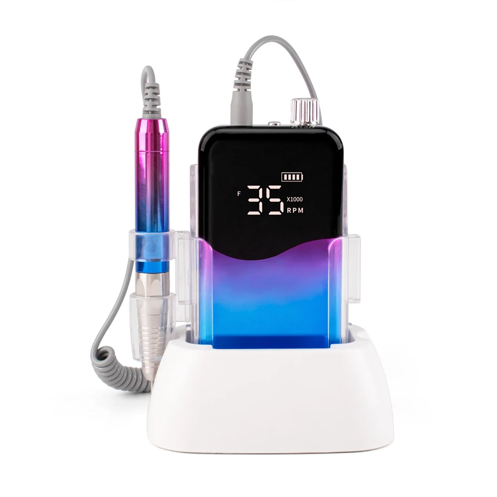 Exciting  News! 2021 Best Wireless 85W Brushless 35000 RPM Nail Drill Machine with Private Logo Customization Salon E-file
