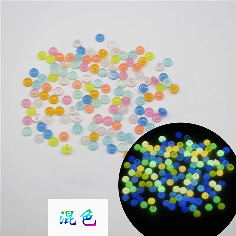 200Pcs/bag Colorful Luminous Half Round Flat Acrylic Loose Beads For Jewelry Making DIY Halloween Charms Bracelets Accessories