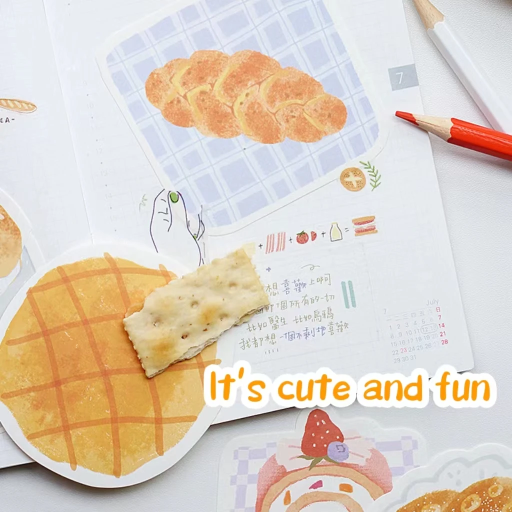 Creative little fresh cute picnic food bread omelette Note pad Office student only