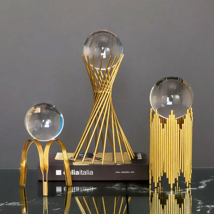 Creative crystal ball decoration model room study office bookcase decoration decoration