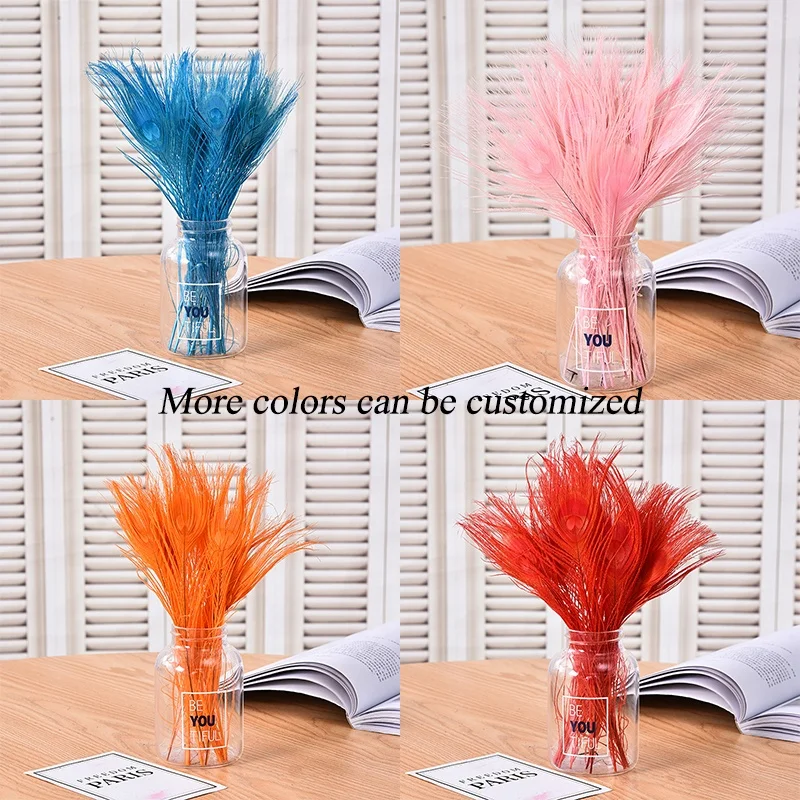 Long Tassel Peacock Feather New Peacock Feather Hand Fan Dancing Bridal Party Peacock Feathers Long for Wedding Centerpieces