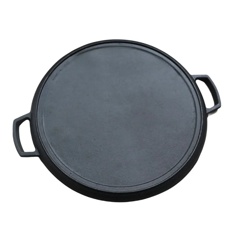 Factory price indoor outdoor cast iron sizzling plate round bbq grill pan masterclass premium cookware