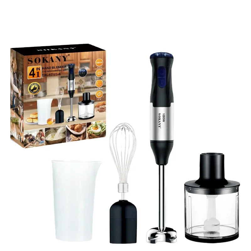 Immersion Hand Blender Stick Manual Blender with Chopping Bowl For Home Kitchen  4 in 110v-240v
