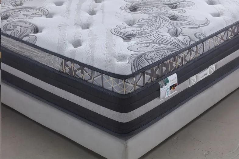 Luxury 7 Zone Pocket Spring Bed Mattress Queen Size Latex Roll Up Mattress In Box Colchon