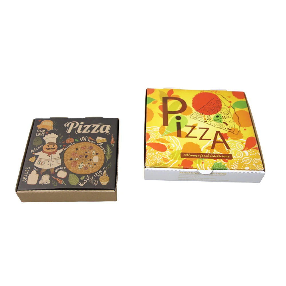 16 18 inch white kraft custom logo design food pizza packaging box cheap personalized corrugated brown paper pizza boxes