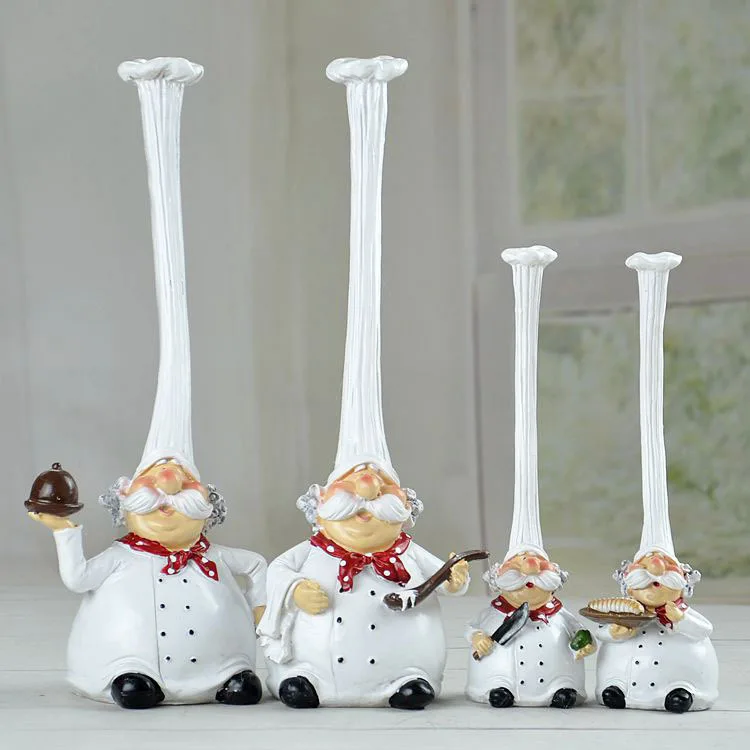 American Top Hat Chef Character Ornaments Home Decoration Resin Cooking For Table Decor