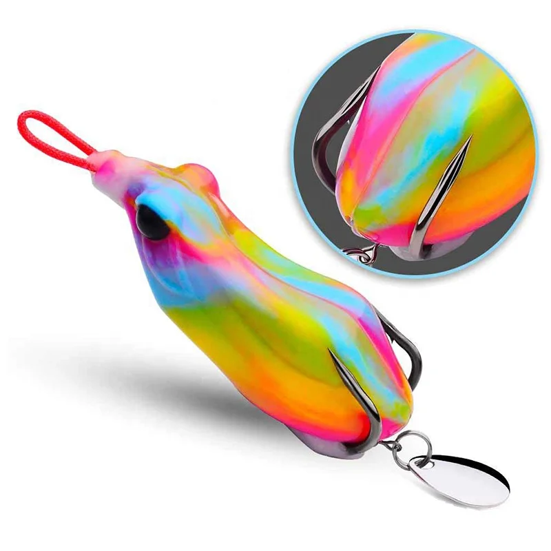 6.5cm 14.5g 6colors Artificial Soft Frog Fishing Lure Floating Water Bionic Thunder Frog Soft Bait